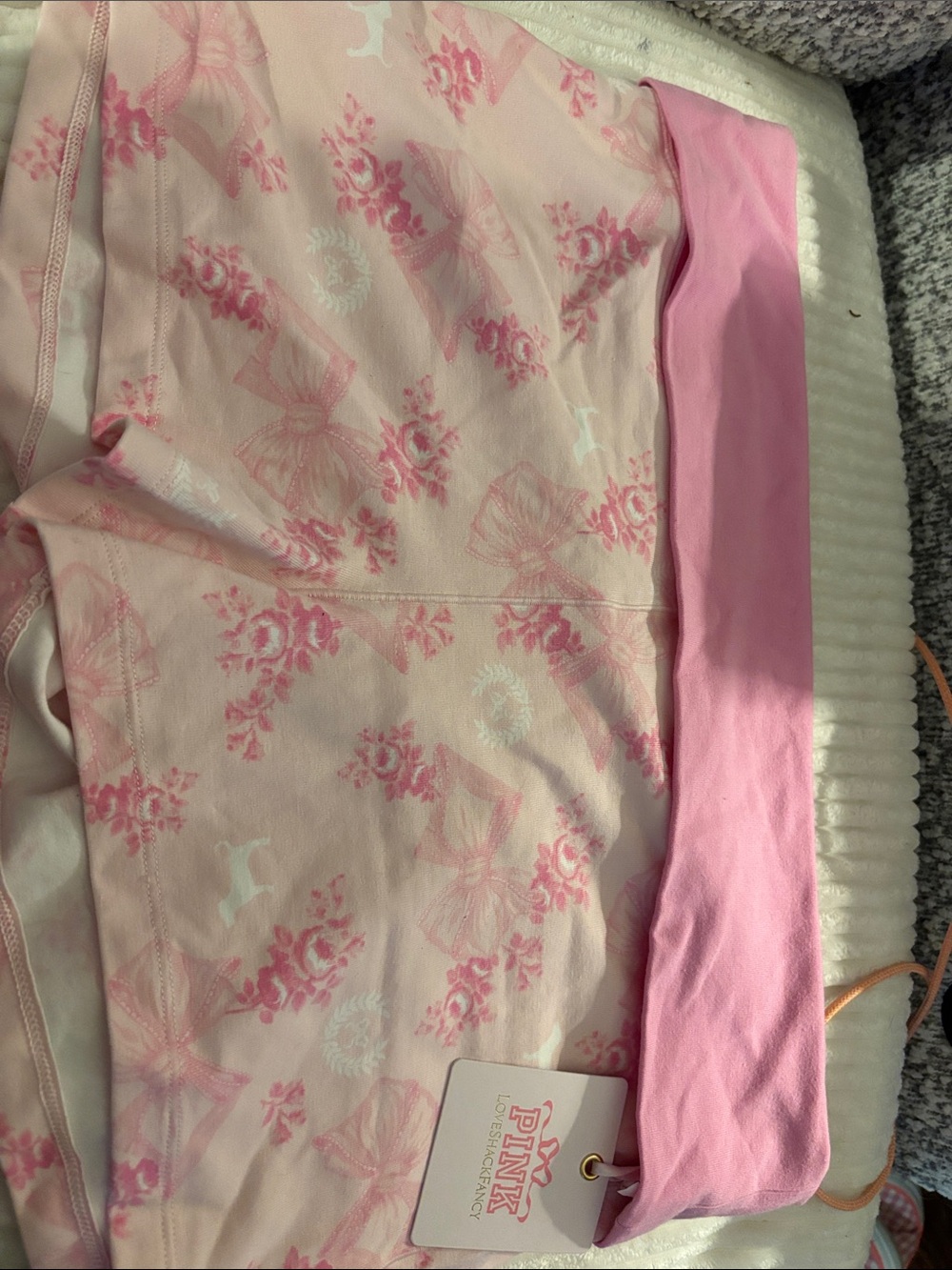 Love Shack Fancy X PINK by VS Pink Floral Logo Fold-Over Waistband Shorts